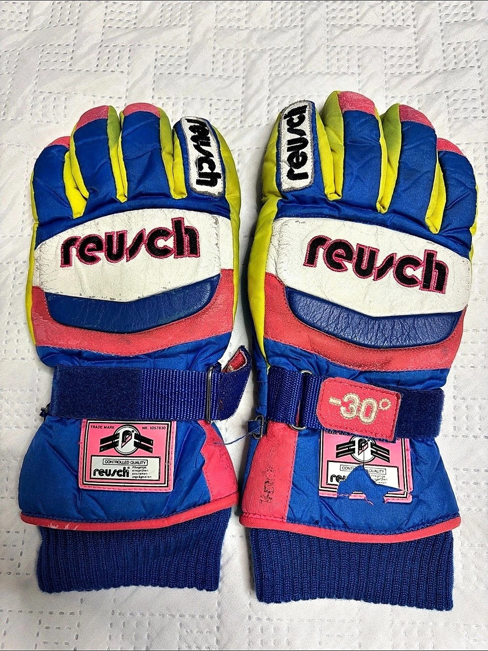 Reusch Color Block Ski Gloves Blue & Pink